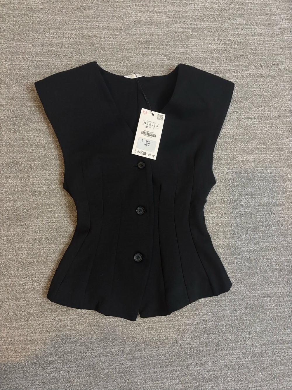 Zara Button-Front Sculpted Waist Top